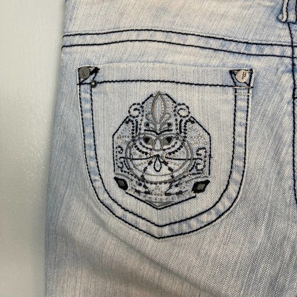 INDUSTRIAL Cotton Light Wash Boot Cut Denim Jeans Junior's Size 5 Navy Contrast - Picture 11 of 12